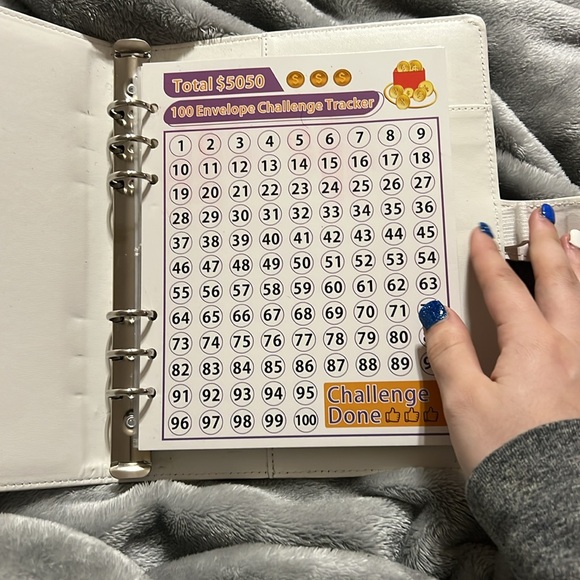 🌺White 100 Envelope Savings Challenge - Picture 3 of 6